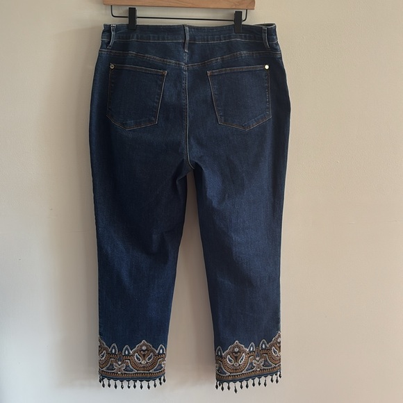 Chicos • embroidered and beaded fringe straight leg ankle jean - Picture 6 of 6